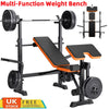 Multi Function Weight Bench Adjustable Training Gym Fitness Lifting Barbell Rack