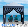 Heavy Duty Pop Up Gazebo 2x2m UV Garden Party Camping Canopy Tent with 4 Sides