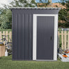 5 x 3ft Garden Shed Galvanised Metal Shed Outdoor Storage Tool Small House Grey