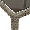 Poly Rattan Garden Table 90x90x75 with Tempered Glass - Grey, H6C5