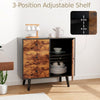 Industrial Storage Cabinet Floor Standing Wooden Sideboard Accent Side Cabinet