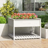 GuyAna Planter with Shelf White 111.5x111.5x81 Solid Wood Pine,Planter G9Y2