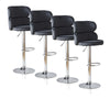 Set of 2 Black Velvet Bar Stools High Back Breakfast Kitchen Chair Bar Bistro
