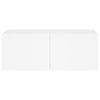 TV Wall Cabinet with LED Lights White 80x35x31 cm