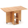 Folding Dining Table Drop Leaf Table Foldable Office Table-Natural