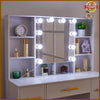 Dressing Table With LED Light Mirror 7 Drawers Shelves Vanity Makeup Desk Set