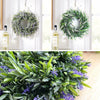 Artificial Topiary Wreath Lavender Fake Flower Leaf Door Hanging Garland Decor