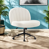 Office Chair Ergonomic Armless Desk Chair with Wheels, Height Adjustable Fabric