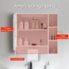 Bathroom Cabinet With LED Light Mirror Storage Unit Touch Switch 2 Shelf Hanger