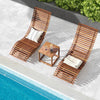 Wooden Patio Rocking Chair Porch Rocker Sun Lounger WIth Widened Slatted Seat