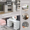 NEW White Dressing Table High Gloss Vanity Makeup Desk 6 Drawers Storage Bedroom