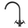 Stainless Steel Kitchen Sink Faucet Mixer Tap Spout Dual Lever Pipe Kits
