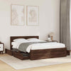 Bed Frame with Headboard Brown Oak 140x200 Engineered Wood P4L5