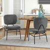 Modern Side Chair Bedroom Reading Accent Chair Adjustable Foot Pads-Grey