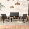 Outdoor Rocker Chair Conversation Set 4 Piece Patio Rocking Set Black