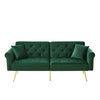 Modern Sofa Bed 2 Seater Click Clack Settee Recliner Couch with Metal Legs Green