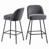 2X Breakfast Bar Stools Thickened Pad Linen Dining Chairs for Counter Kitchen