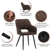Brown Dining Chairs Set of 2 Faux Leather Diamond Seat with Hole Modern Chair