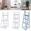 3/4 Tier Foldable Wooden Plant Stand Ladder Shelf Display Bookshelf Storage Rack