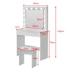 Dressing Table Set with Mirror LED Light Makeup Table Bedroom Vanity Table White