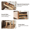 Dressing Table with Light Mirror Vanity Set Wooden Makeup Desk with Stool Drawer