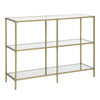 Console Table 3-Tier Tempered Glass Sofa Table With Storage Shelf Modern