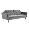 3 Seater Sofa Bed Grey Velvet Button Back - Victoria
