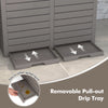 Outdoor Double Bin Trash Can 235L Large Capacity Waste Bin w/ Liquid Tray