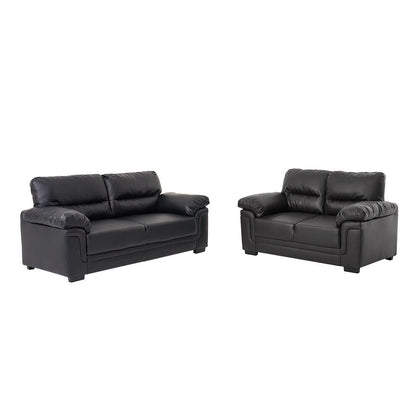 2 /3 Seater Sofa Black or Beige Faux Leather Modern Design Living Room Office