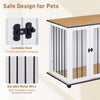 Wooden Puppy Cage Furniture Style Dog Crate End Table Pet Kennel House w/ Doors