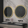 Large Round LED Bathroom Mirror Light Dimmable Anti-Fog Makeup Wall Mirror Gold