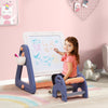 2-in-1 Kids Art Table & Easel Convertible Multi-activity Table & Chair Building