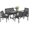Wooden Dining Set Outdoor Garden Furniture 6 Seater Loveseat Chair Table Grey