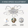 Chic LED Ceiling Fan Light 3-Color Dimmable Lighting Flower Shape Chandelier 50W