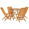 5 Piece Garden Dining Set Solid Wood Teak