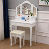 Vintage Dressing Table Stool Baroque Floral Padded Seat Piano Chair Make-Up Seat