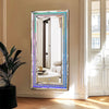 Large LED Crystal Mirror Crush Diamond Full Length Bathroom Mirror w/ RGB Lights