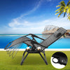 Super Width 63CM 200KG Zero Gravity Chair Folding Lounge Beach Outdoor Square