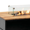 Garden Fire Pit Table Black Wooden Outdoor Heater Fireplace Table Stove