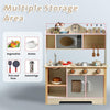 Large Kids Play Kitchen Pretend Cooking Role Play Wooden Toy Kitchens with Tools
