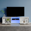 Modern High Gloss 2 Door TV Stand Unit Cabinet Entertainment Lowboard LED Light