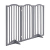 3/4 Panels Folding Pet Gate Freestanding Wooden Dog Fence Safety Barrier Divider