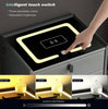 LED Bedside Table Wireless Charging Side Cabinet Nightstand with 3 Drawers Gray