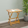 Portable Camping Bamboo Wooden Table Breakfast Writing Laptop Table Adjustable
