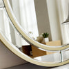 Irregular Wall Mirror Asymmetrical Bathroom Vanity Mirror w/ Double Gold Rim Dec