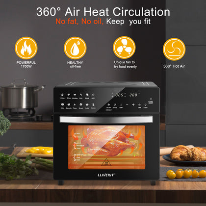 3-in-1 Air Fryer 26L LED Multi Cooker Oven Low Fat Healthy Digital Display 1700W