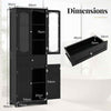 Kitchen Pantry Cabinet 160cm Bathroom Storage Cabinet-Black