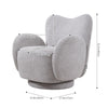 Modern Chenille Swivel Lounge Sofa Chair Single Padded Seat 360° Rotary Chair