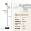 162CM Modern Floor Lamp Home Freestanding Tree Lamp w/ Foot Switch 3 Lampshades