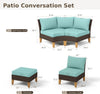 7 Piece Patio Conversation Sofa Set Wicker Outdoor Furniture Sets with Cushioned